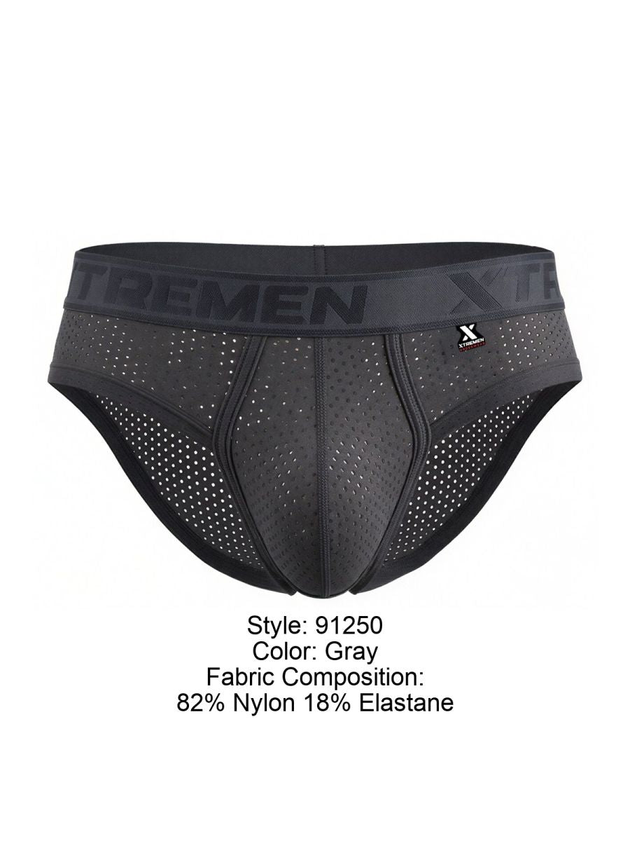 Xtremen 91250 Microfiber Mesh Briefs Color Gray