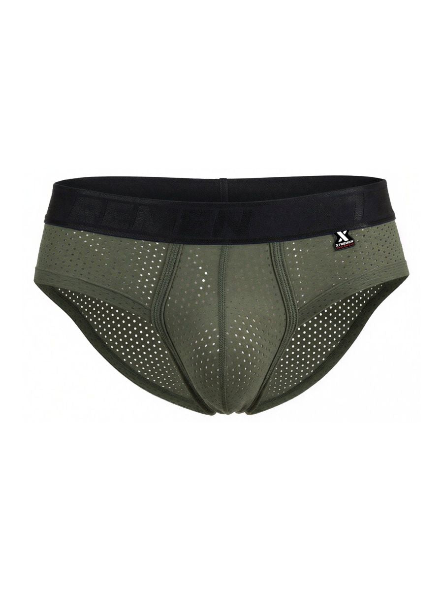 Xtremen 91250 Microfiber Mesh Briefs Color Military Green