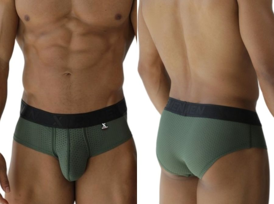 Xtremen 91250 Microfiber Mesh Briefs Color Military Green