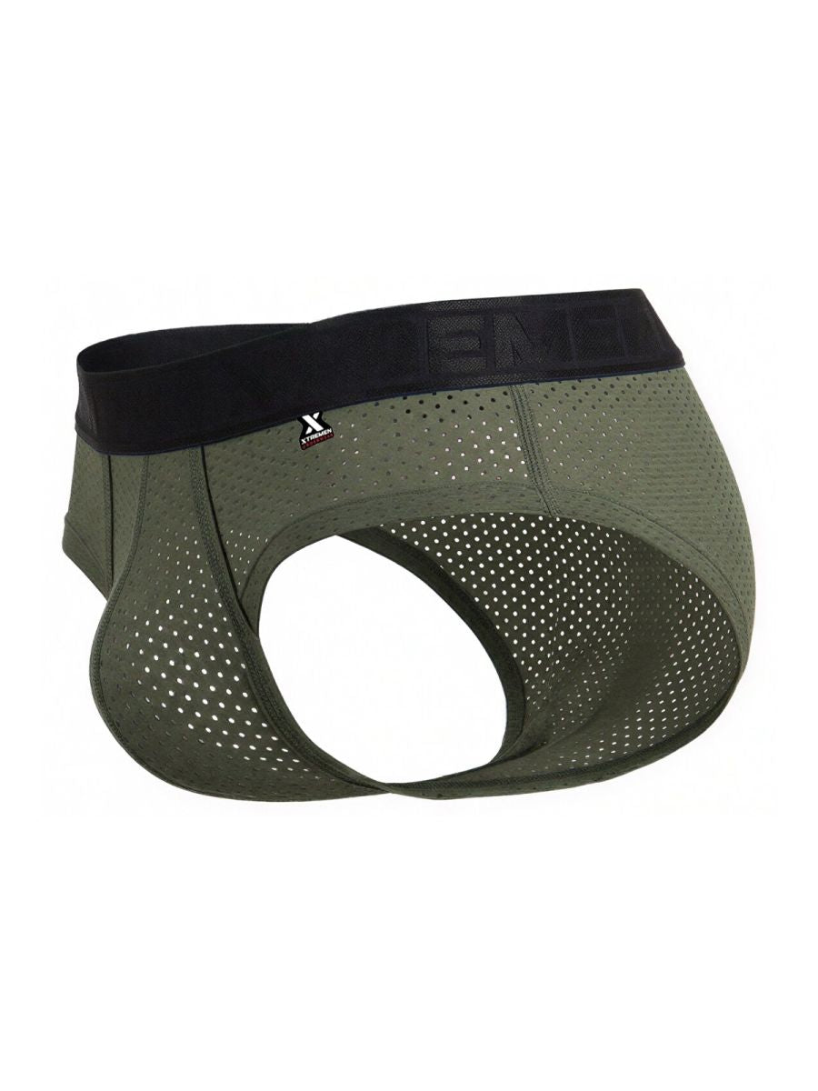 Xtremen 91250 Microfiber Mesh Briefs Color Military Green