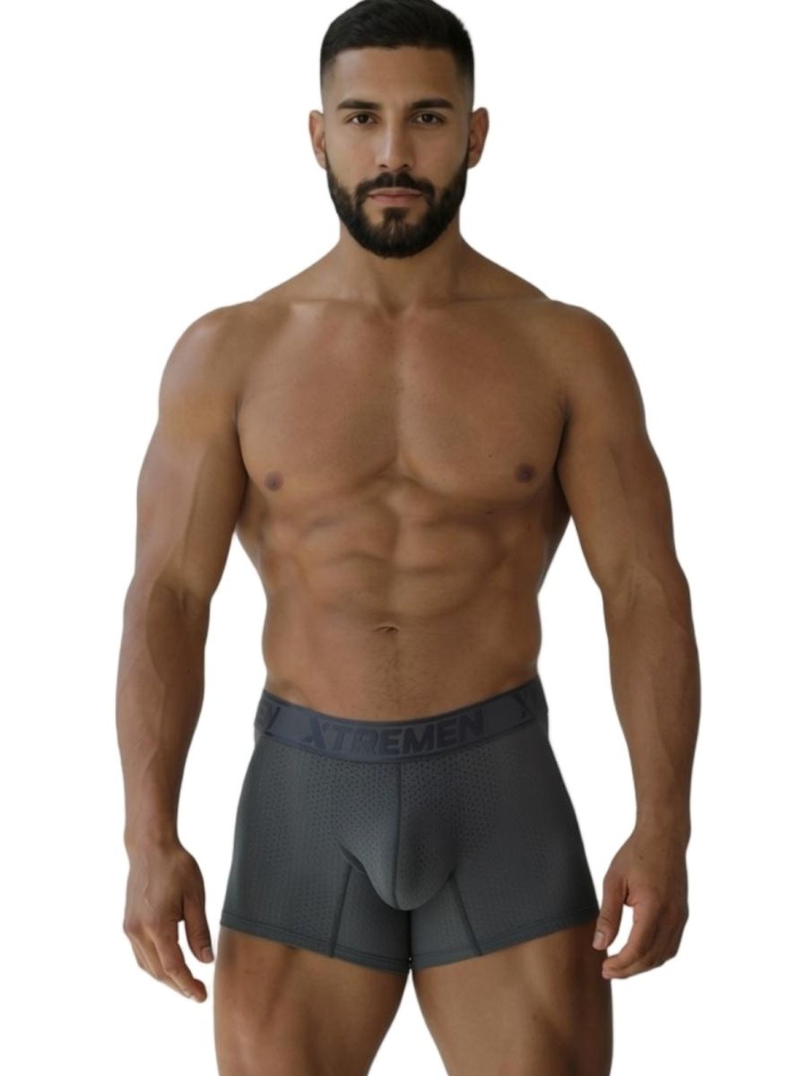 Xtremen 91251 Microfiber Mesh Boxer Briefs Color Gray
