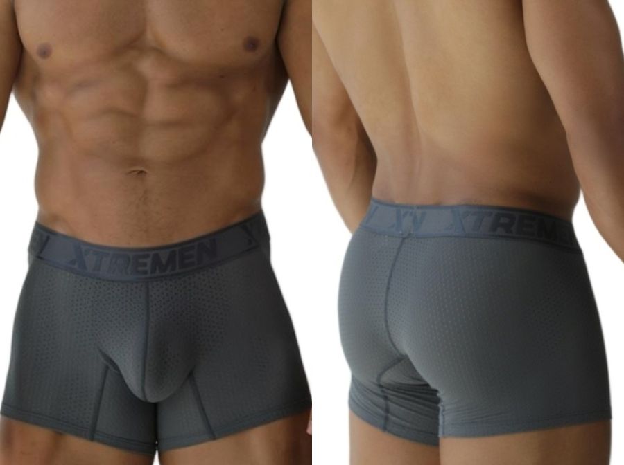 Xtremen 91251 Microfiber Mesh Boxer Briefs Color Gray