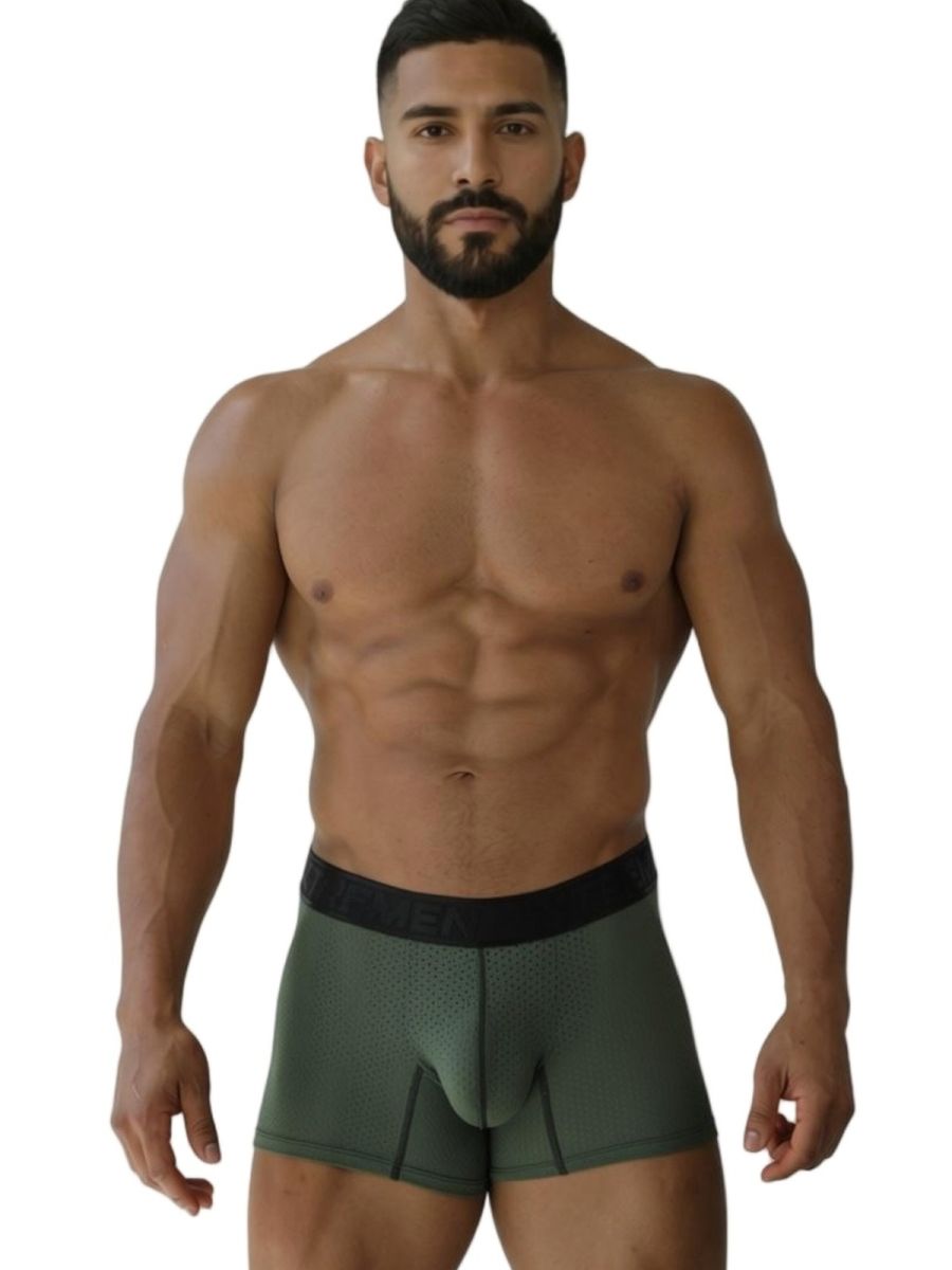 Xtremen 91251 Microfiber Mesh Boxer Briefs Color Military Green