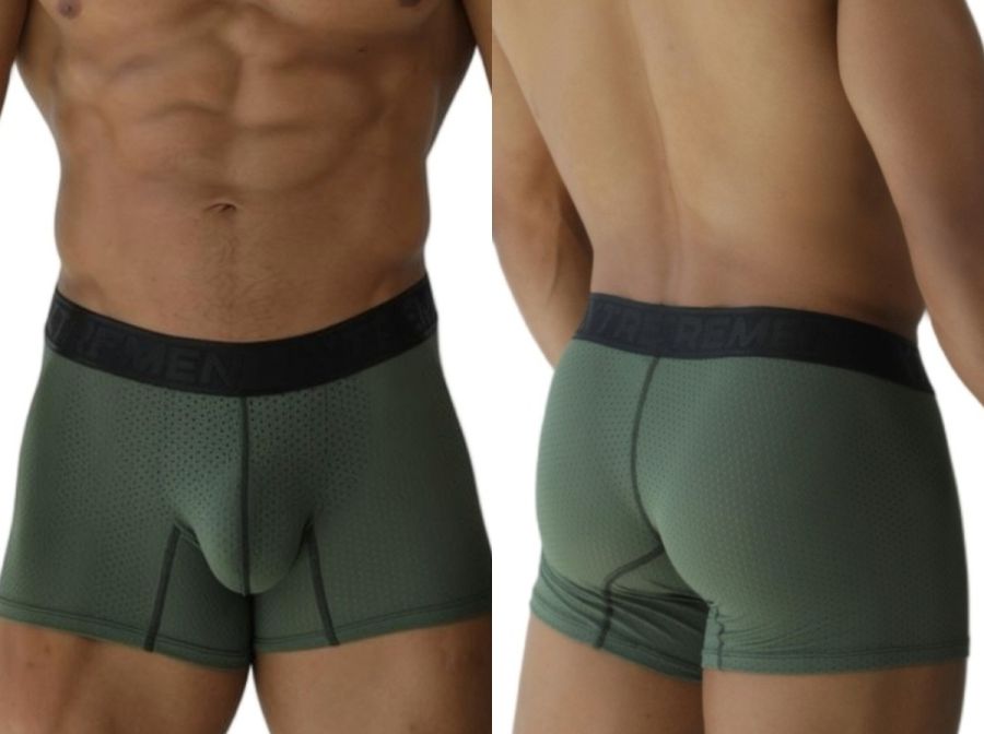 Xtremen 91251 Microfiber Mesh Boxer Briefs Color Military Green