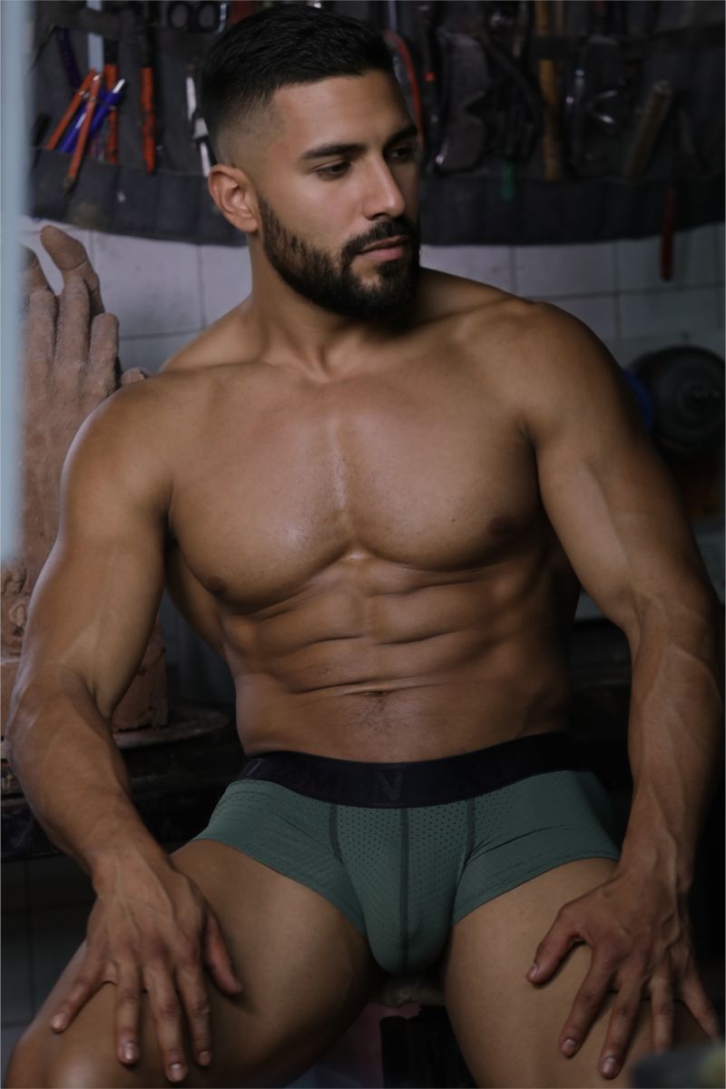 Xtremen 91252 Microfiber Mesh Trunks Color Military Green