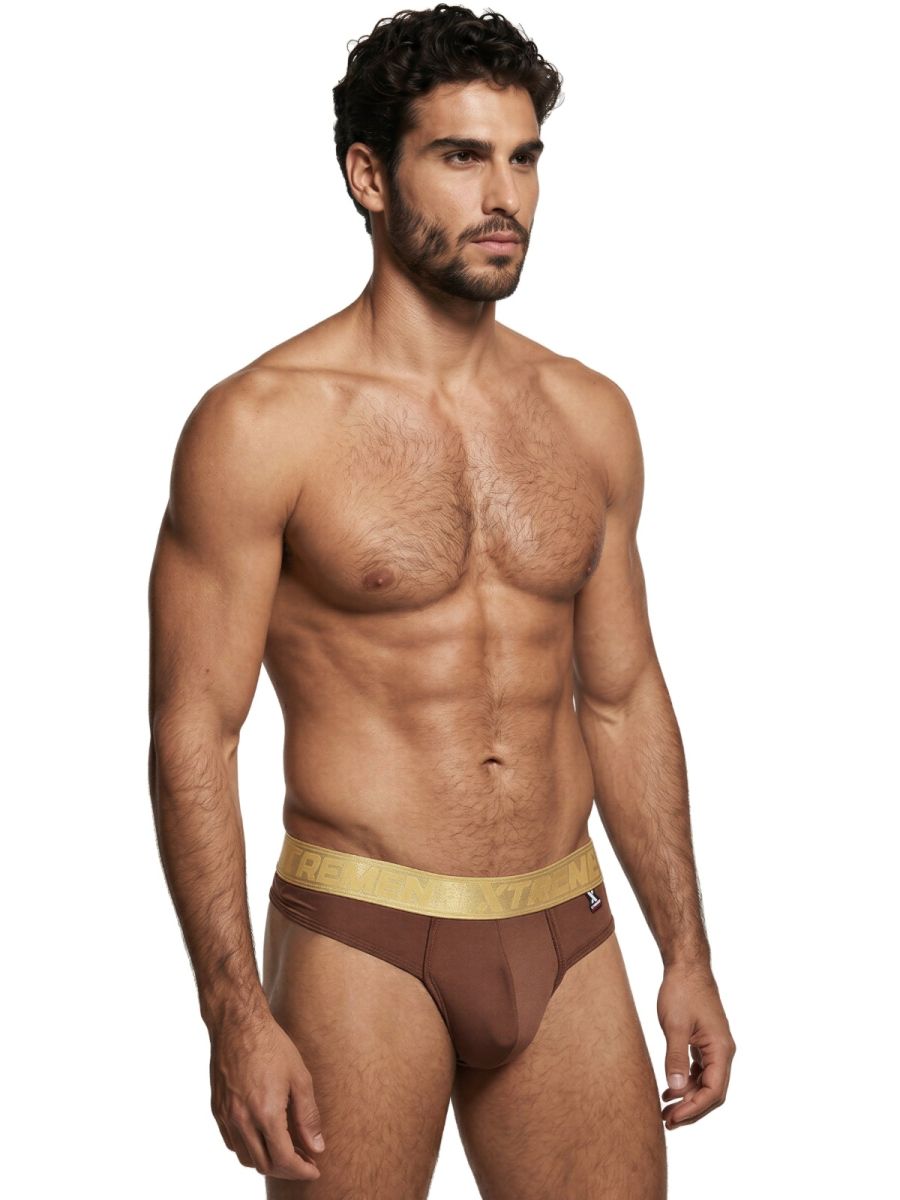 Xtremen 91253 Mens Underwear Microfiber Thongs Sleek and Supportive Color Chocolate