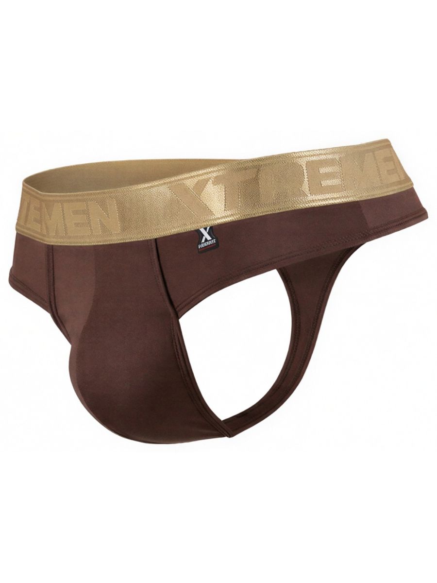 Xtremen 91253 Mens Underwear Microfiber Thongs Sleek and Supportive Color Chocolate