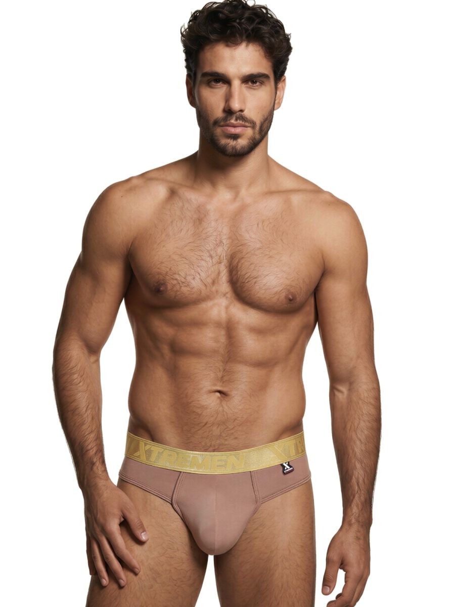 Xtremen 91253 Mens Underwear Microfiber Thongs Sleek and Supportive Color Khaki