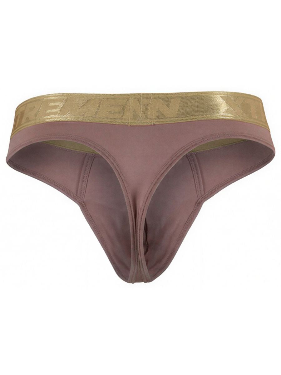 Xtremen 91253 Mens Underwear Microfiber Thongs Sleek and Supportive Color Khaki