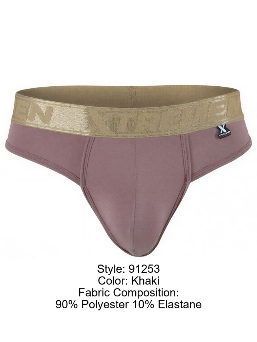 Xtremen 91253 Mens Underwear Microfiber Thongs Sleek and Supportive Color Khaki