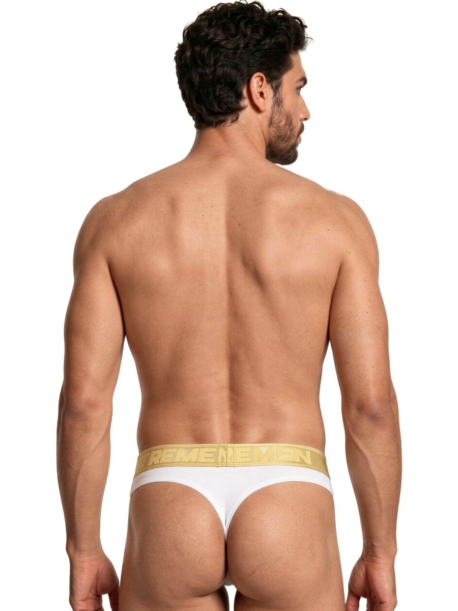 Xtremen 91253 Mens Underwear Microfiber Thongs Sleek and Supportive Color White