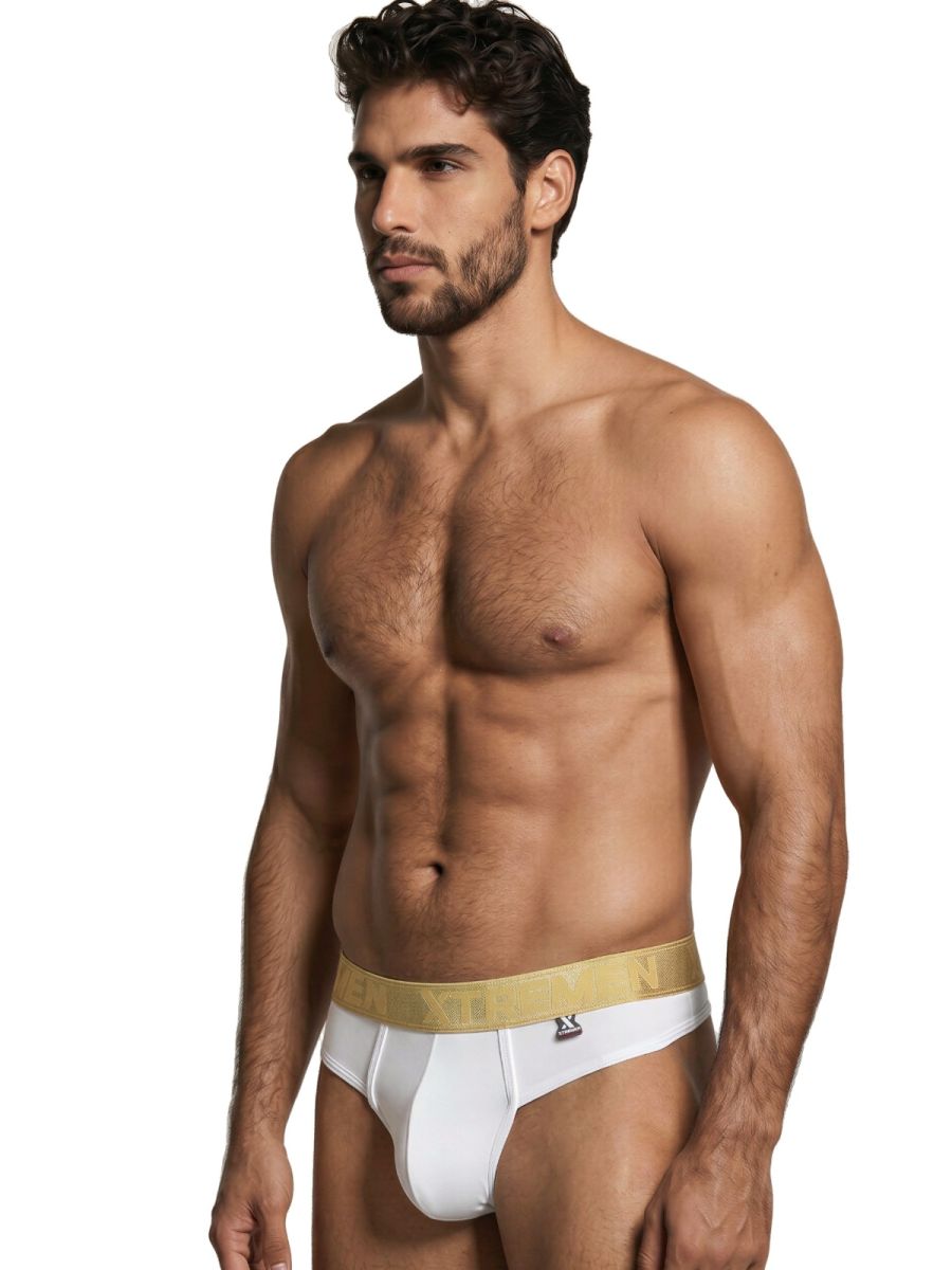 Xtremen 91253 Mens Underwear Microfiber Thongs Sleek and Supportive Color White