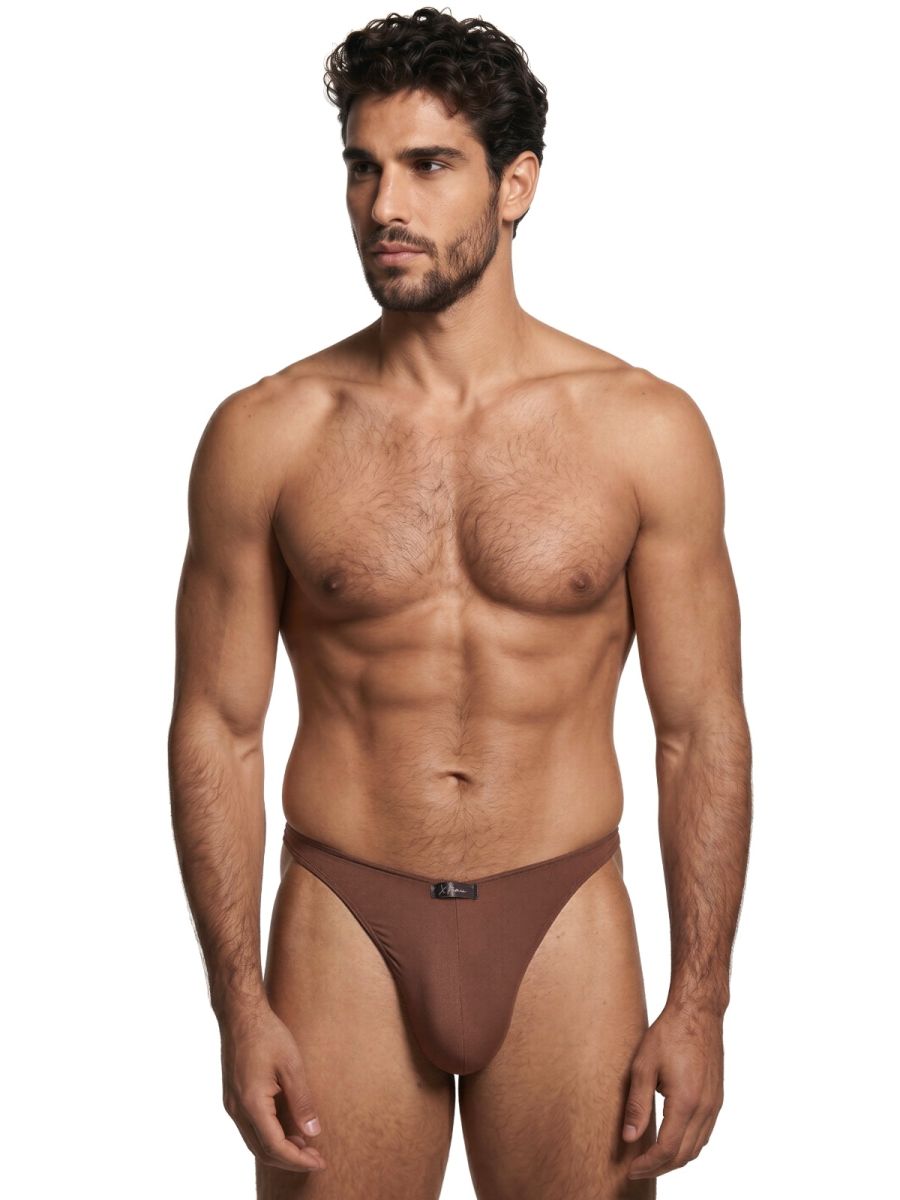Xtremen 91254 Mens Underwear Sleek Microfiber Thongs Color Chocolate
