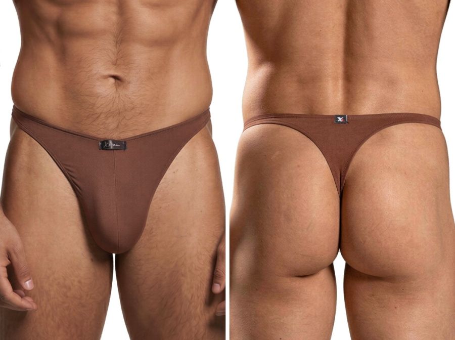 Xtremen 91254 Mens Underwear Sleek Microfiber Thongs Color Chocolate