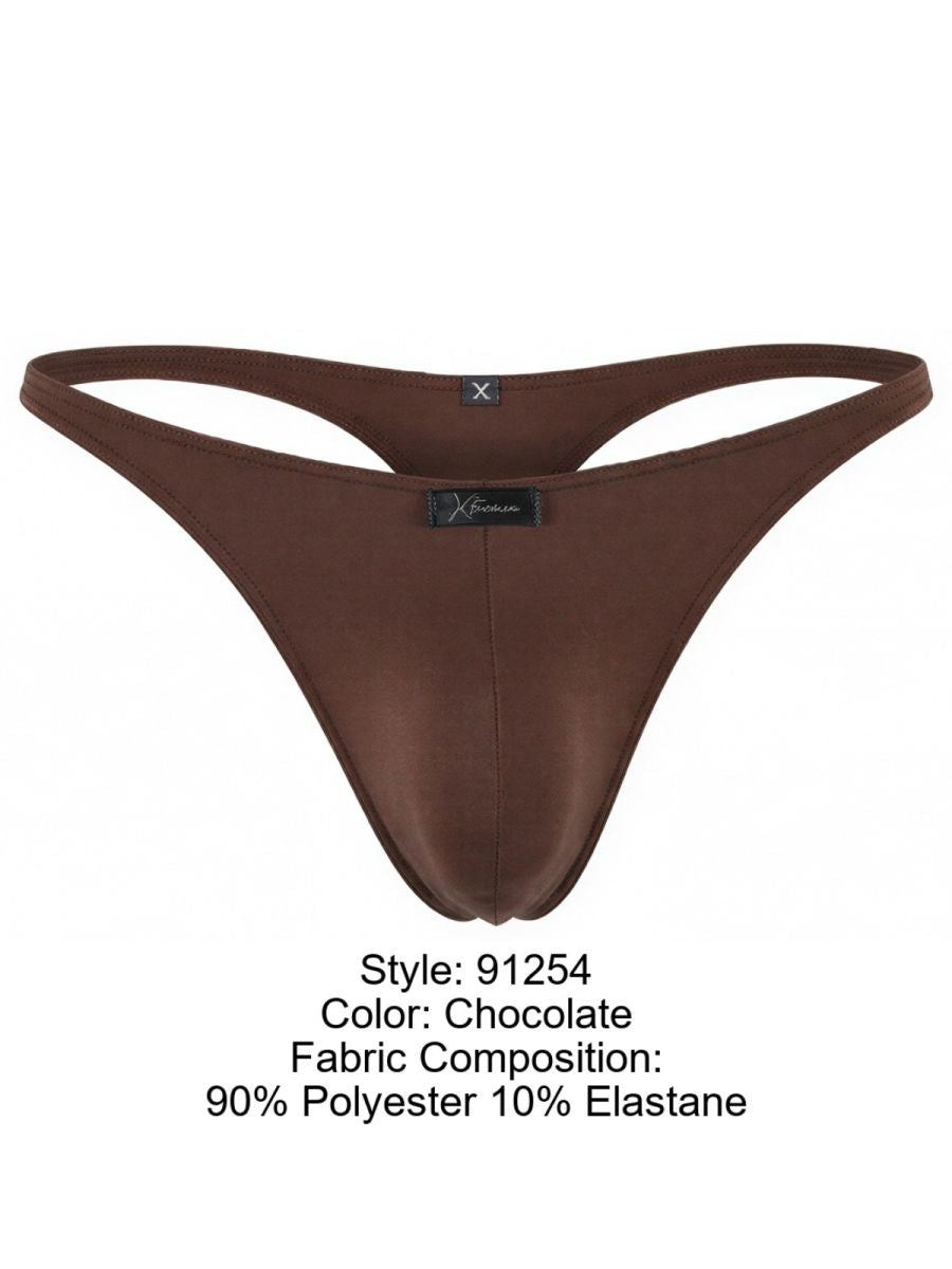 Xtremen 91254 Mens Underwear Sleek Microfiber Thongs Color Chocolate