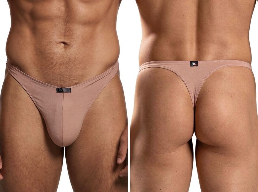 Xtremen 91254 Mens Underwear Sleek Microfiber Thongs Color Khaki