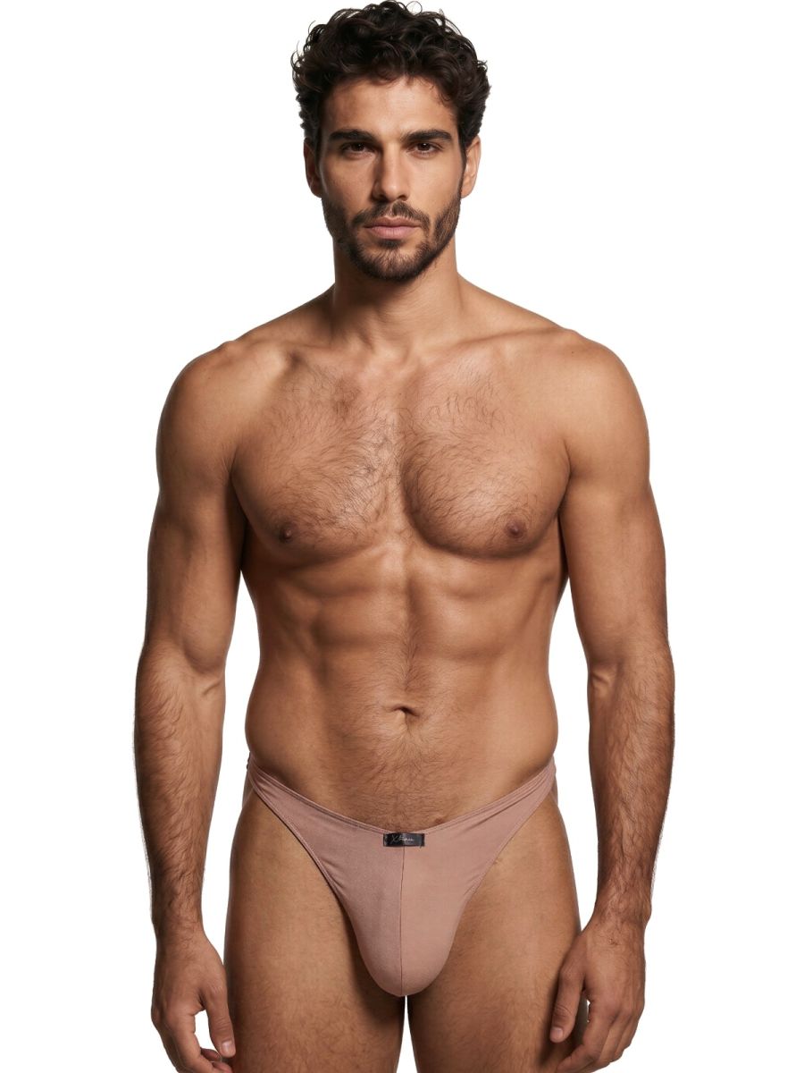 Xtremen 91254 Mens Underwear Sleek Microfiber Thongs Color Khaki