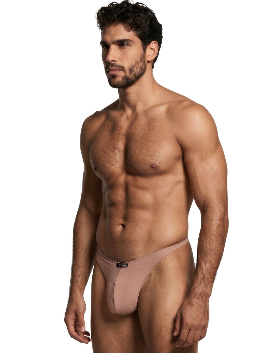 Xtremen 91254 Mens Underwear Sleek Microfiber Thongs Color Khaki