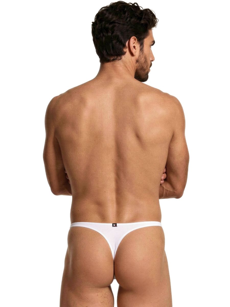 Xtremen 91254 Mens Underwear Sleek Microfiber Thongs Color White
