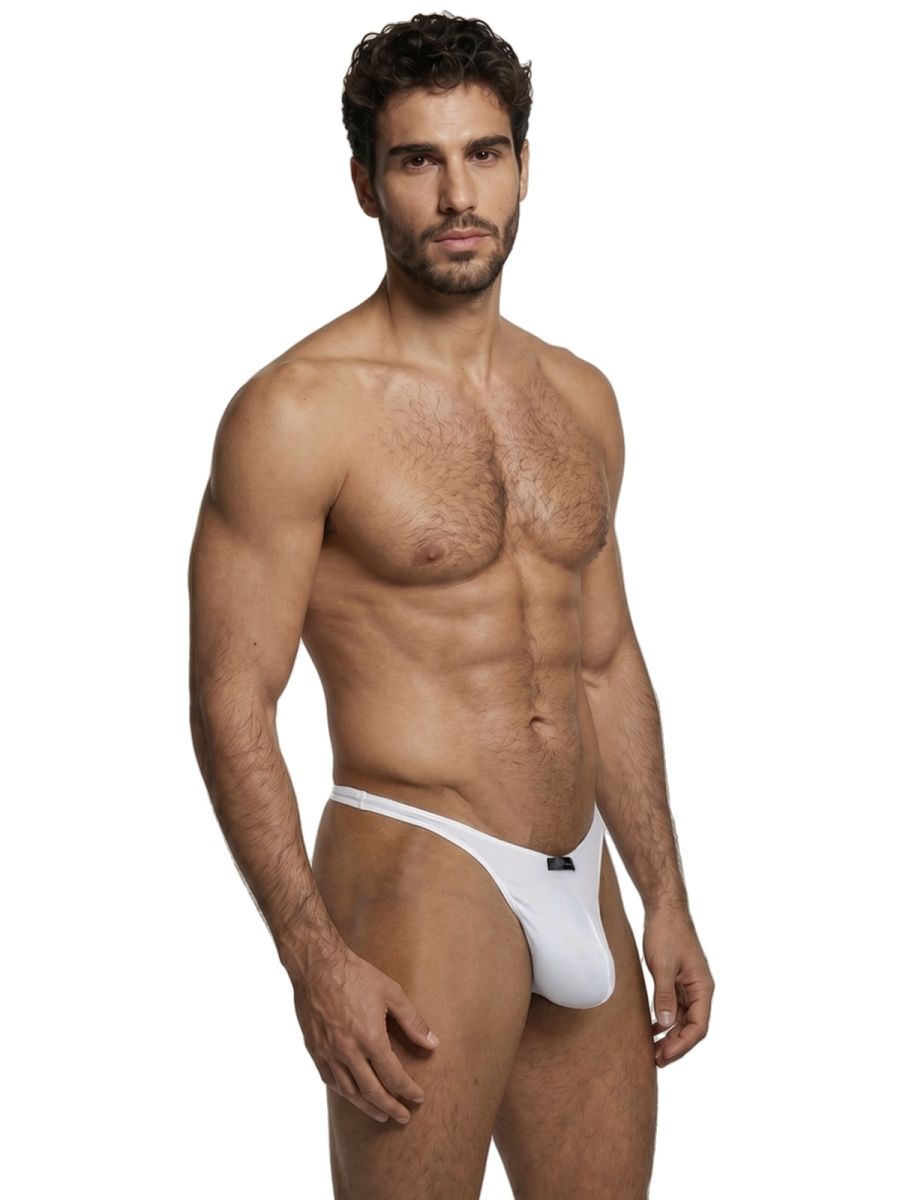 Xtremen 91254 Mens Underwear Sleek Microfiber Thongs Color White