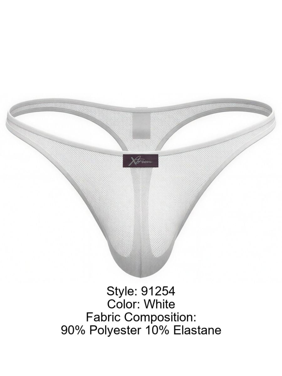 Xtremen 91254 Mens Underwear Sleek Microfiber Thongs Color White