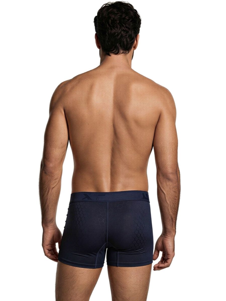 Xtremen 91256 Mens Underwear Sleek Microfiber Boxer Briefs Color Dark Blue