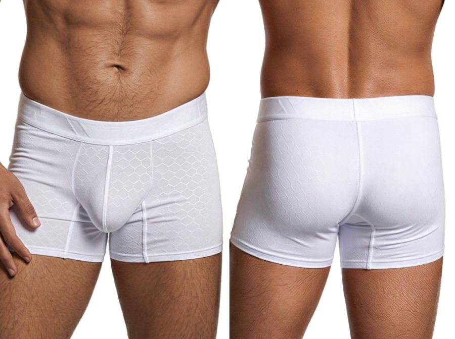 Xtremen 91256 Mens Underwear Sleek Microfiber Boxer Briefs Color White