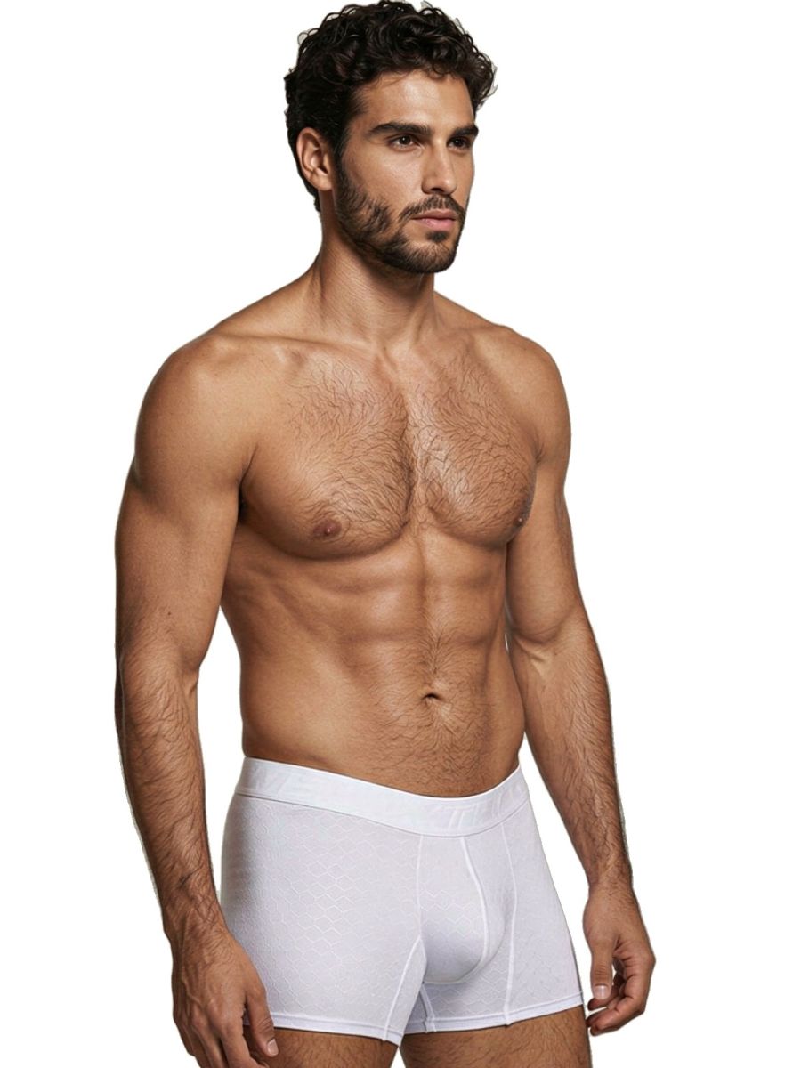 Xtremen 91256 Mens Underwear Sleek Microfiber Boxer Briefs Color White