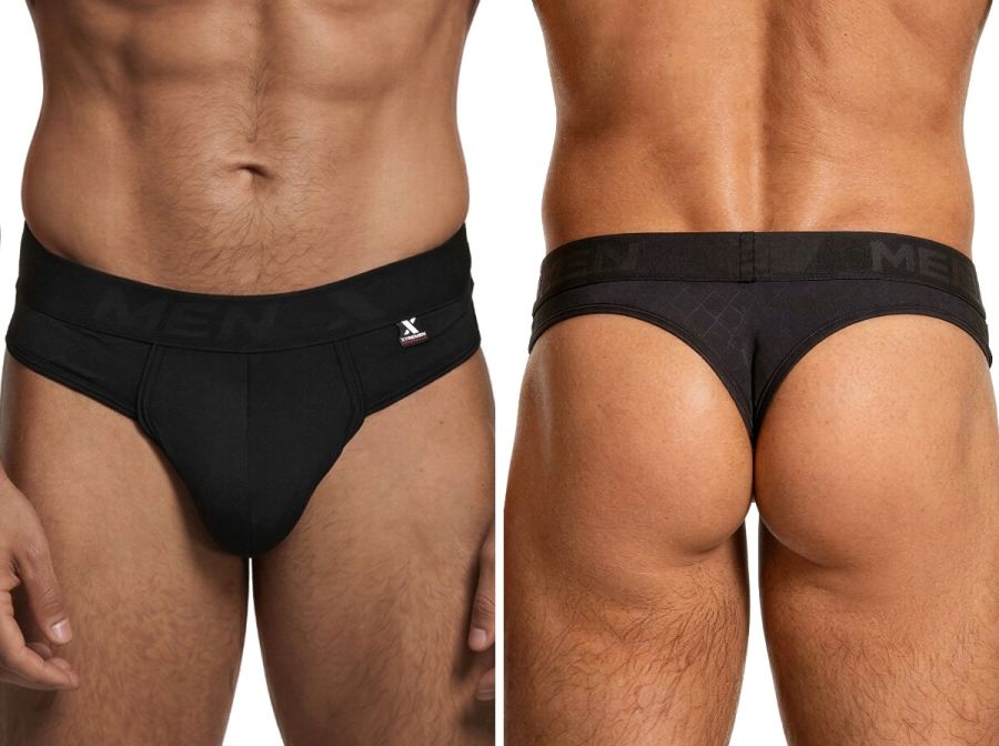 Xtremen 91257 Mens Underwear Sleek Microfiber Comfort Thongs Color Black