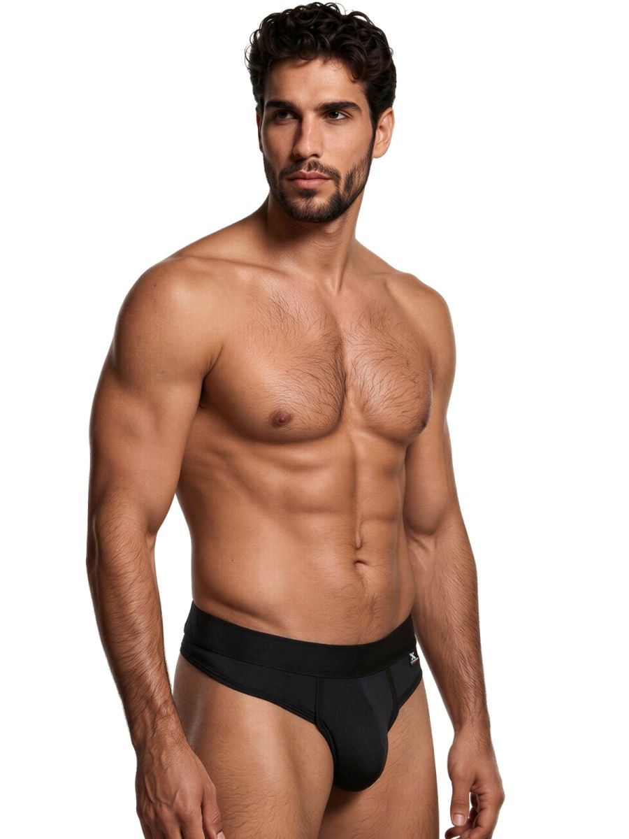 Xtremen 91257 Mens Underwear Sleek Microfiber Comfort Thongs Color Black