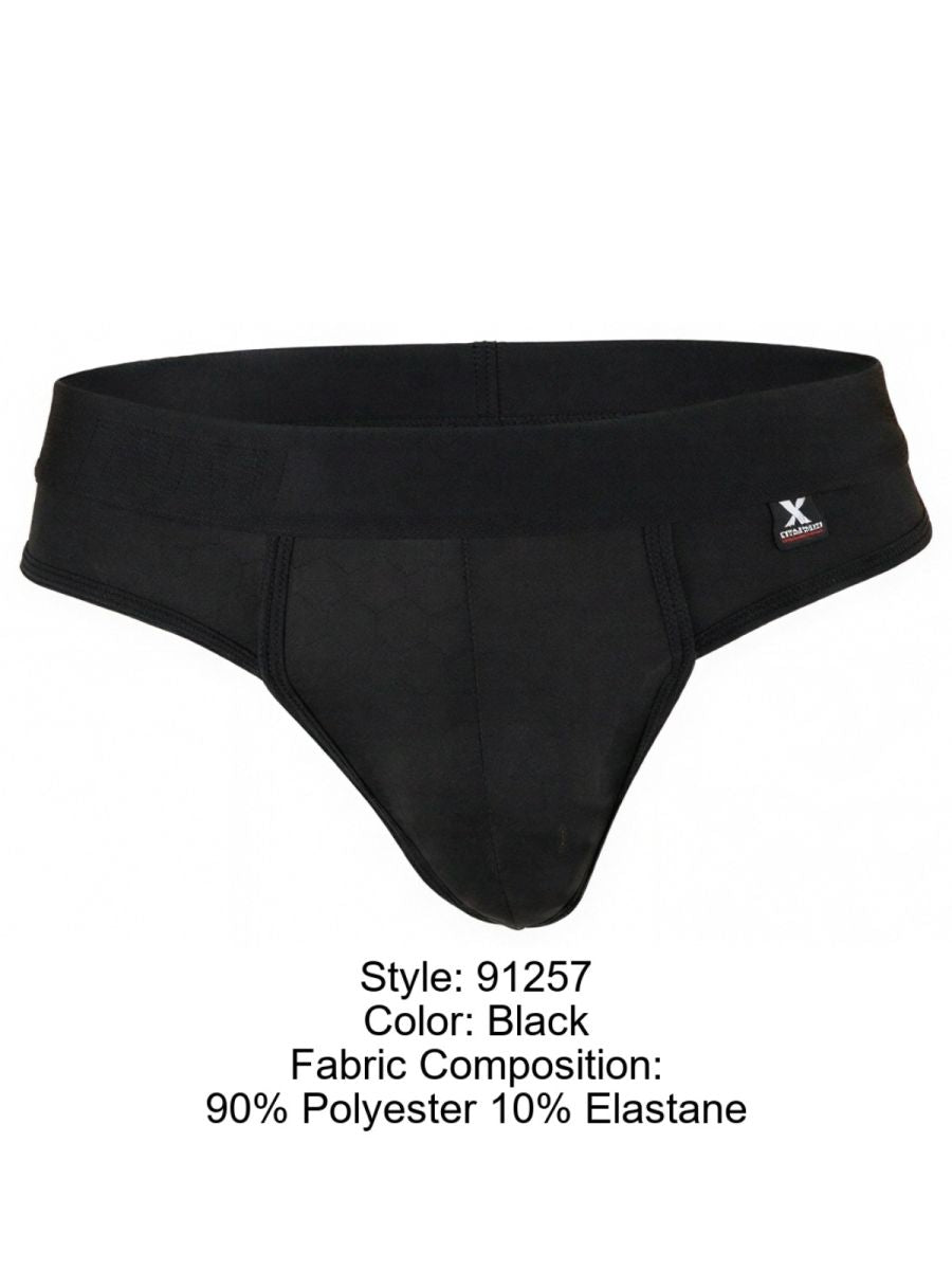 Xtremen 91257 Mens Underwear Sleek Microfiber Comfort Thongs Color Black