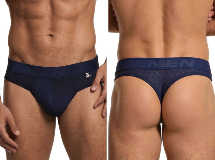 Xtremen 91257 Mens Underwear Sleek Microfiber Comfort Thongs Color Dark Blue