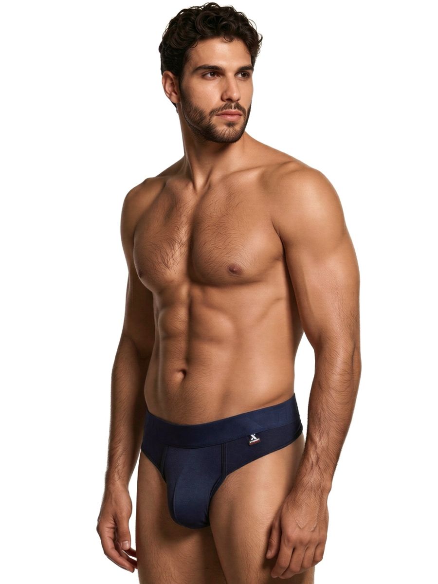 Xtremen 91257 Mens Underwear Sleek Microfiber Comfort Thongs Color Dark Blue