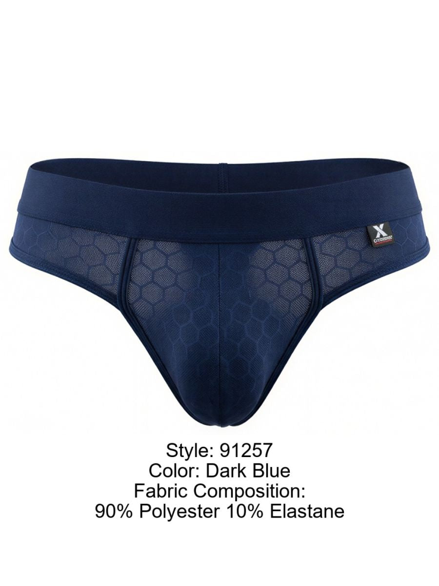 Xtremen 91257 Mens Underwear Sleek Microfiber Comfort Thongs Color Dark Blue