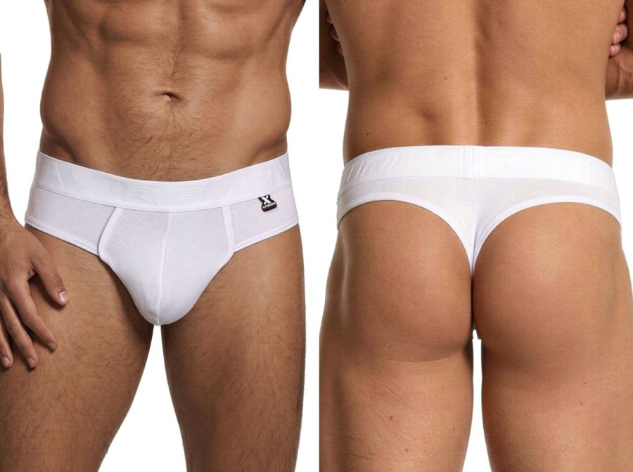 Xtremen 91257 Mens Underwear Sleek Microfiber Comfort Thongs Color White