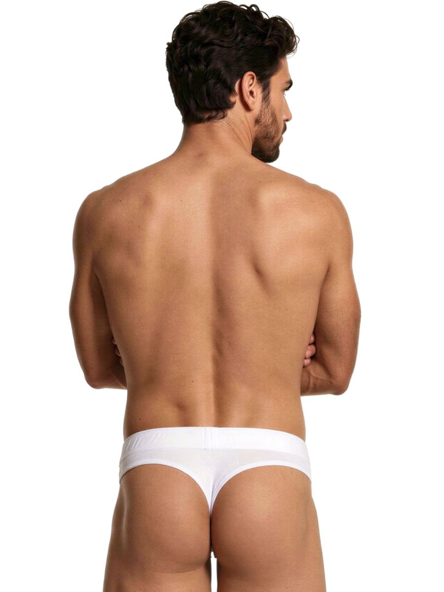 Xtremen 91257 Mens Underwear Sleek Microfiber Comfort Thongs Color White