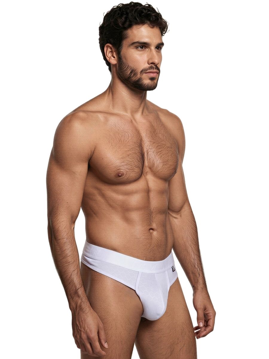 Xtremen 91257 Mens Underwear Sleek Microfiber Comfort Thongs Color White