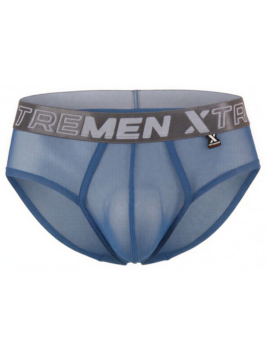 Xtremen 91262 Mens Underwear Sleek Microfiber Mesh Briefs Color Blue