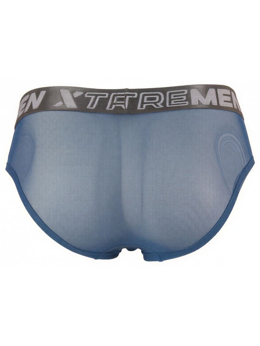 Xtremen 91262 Mens Underwear Sleek Microfiber Mesh Briefs Color Blue