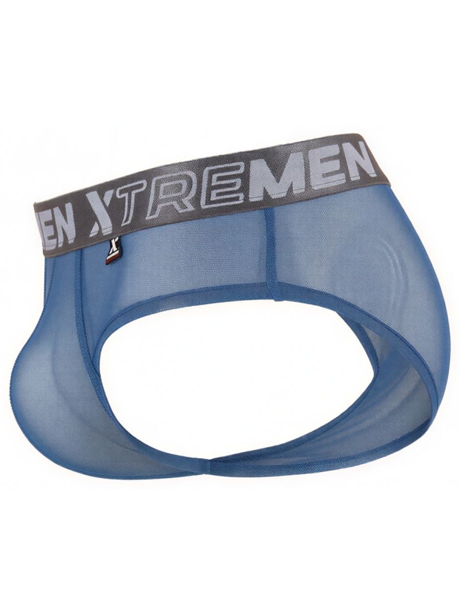 Xtremen 91262 Mens Underwear Sleek Microfiber Mesh Briefs Color Blue