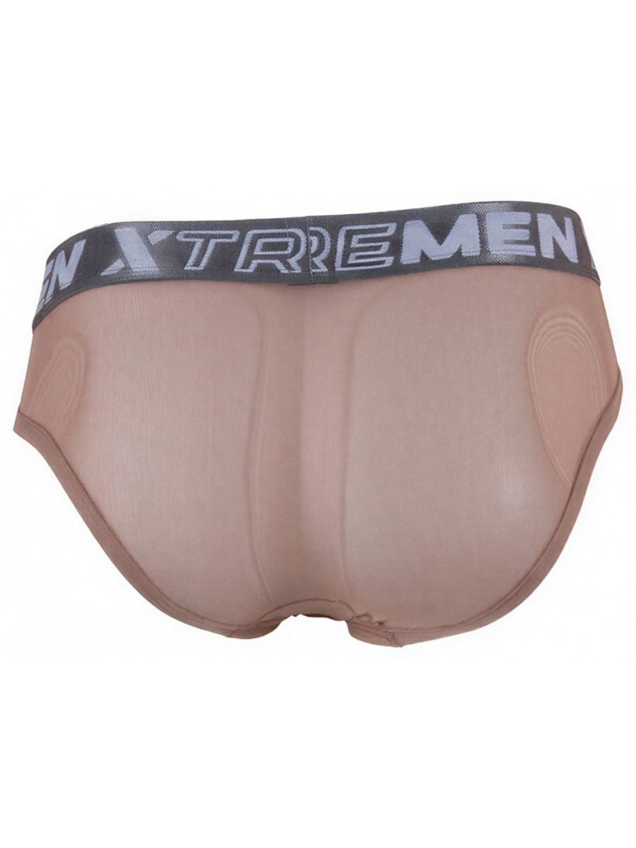 Xtremen 91262 Mens Underwear Sleek Microfiber Mesh Briefs Color Brown