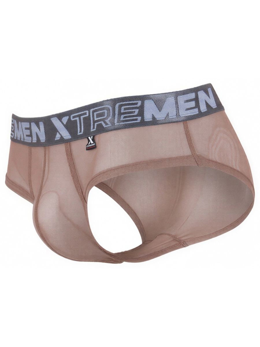 Xtremen 91262 Mens Underwear Sleek Microfiber Mesh Briefs Color Brown