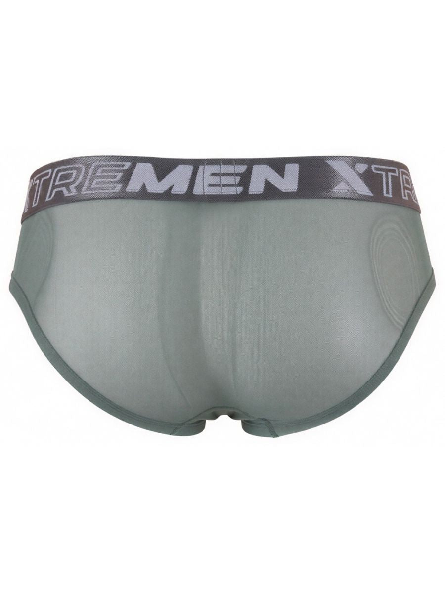 Xtremen 91262 Mens Underwear Sleek Microfiber Mesh Briefs Color Green