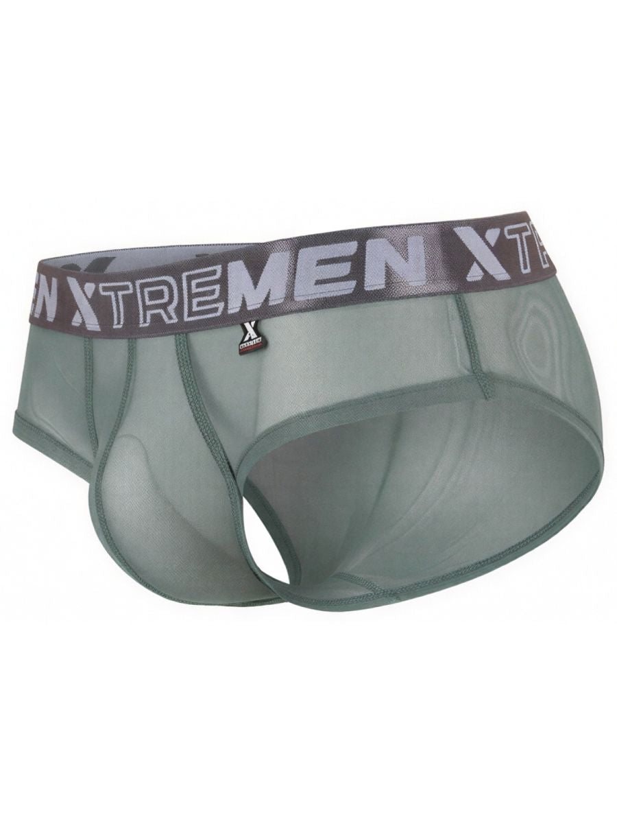 Xtremen 91262 Mens Underwear Sleek Microfiber Mesh Briefs Color Green