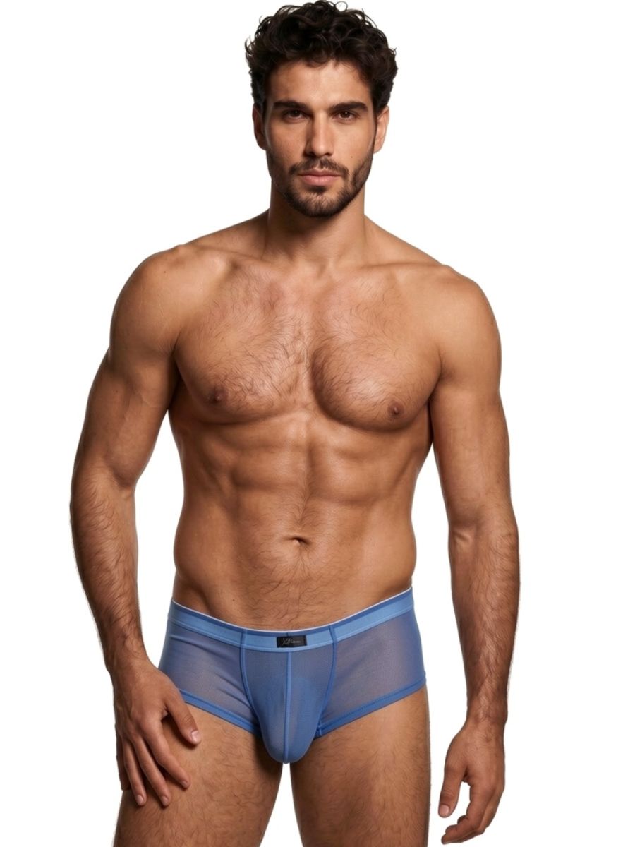 Xtremen 91263 Mens Underwear Microfiber Mesh Briefs Color Blue