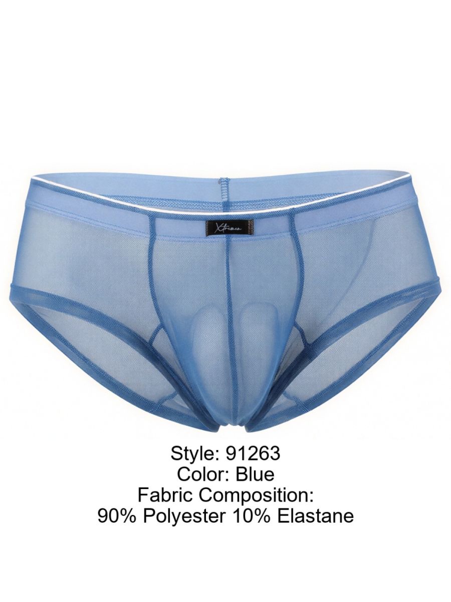 Xtremen 91263 Mens Underwear Microfiber Mesh Briefs Color Blue