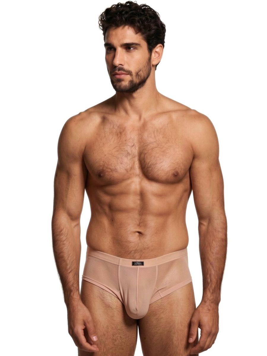 Xtremen 91263 Mens Underwear Microfiber Mesh Briefs Color Brown