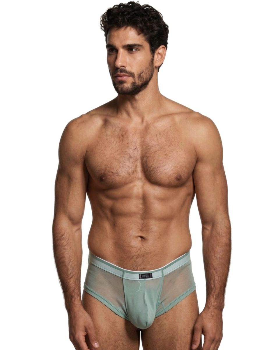Xtremen 91263 Mens Underwear Microfiber Mesh Briefs Color Green
