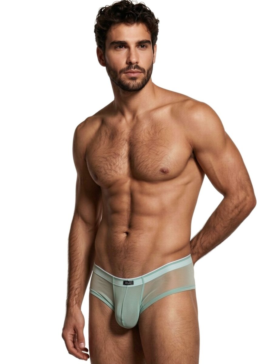 Xtremen 91263 Mens Underwear Microfiber Mesh Briefs Color Green