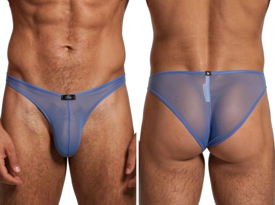 Xtremen 91264 Mens Underwear Microfiber Mesh Bikini Color Blue